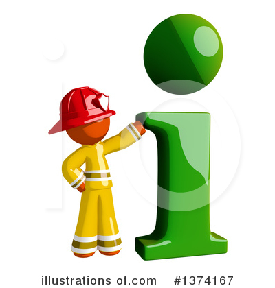 Royalty-Free (RF) Orange Man Firefighter Clipart Illustration by Leo Blanchette - Stock Sample #1374167