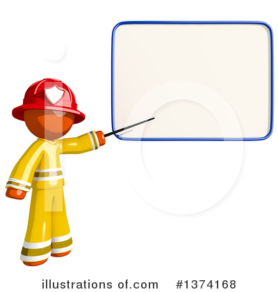 Royalty-Free (RF) Orange Man Firefighter Clipart Illustration by Leo Blanchette - Stock Sample #1374168