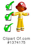 Orange Man Firefighter Clipart #1374175 by Leo Blanchette