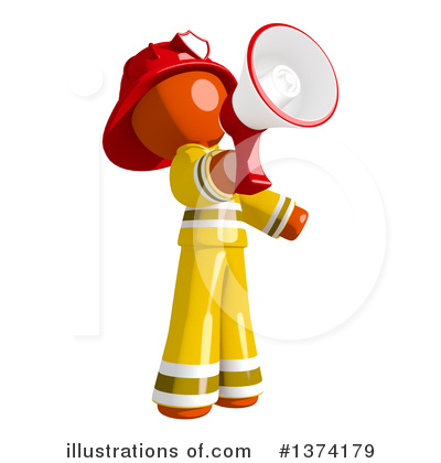 Royalty-Free (RF) Orange Man Firefighter Clipart Illustration by Leo Blanchette - Stock Sample #1374179