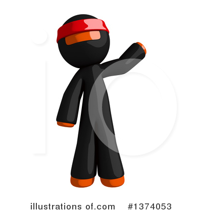 Royalty-Free (RF) Orange Man Ninja Clipart Illustration by Leo Blanchette - Stock Sample #1374053