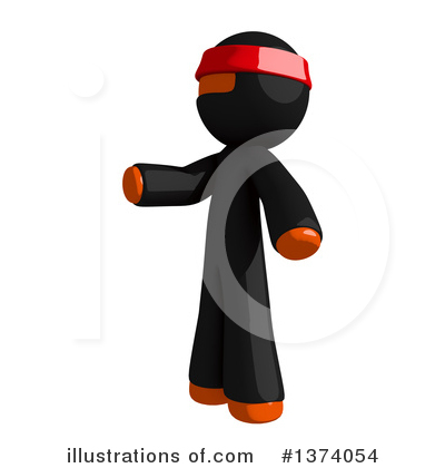 Royalty-Free (RF) Orange Man Ninja Clipart Illustration by Leo Blanchette - Stock Sample #1374054