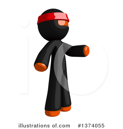 Royalty-Free (RF) Orange Man Ninja Clipart Illustration by Leo Blanchette - Stock Sample #1374055