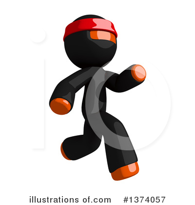 Royalty-Free (RF) Orange Man Ninja Clipart Illustration by Leo Blanchette - Stock Sample #1374057