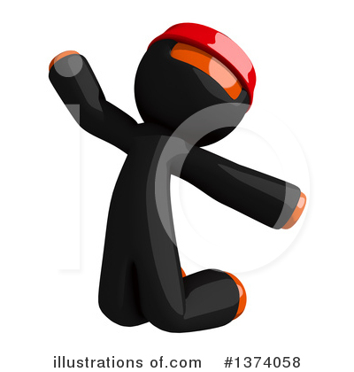 Royalty-Free (RF) Orange Man Ninja Clipart Illustration by Leo Blanchette - Stock Sample #1374058