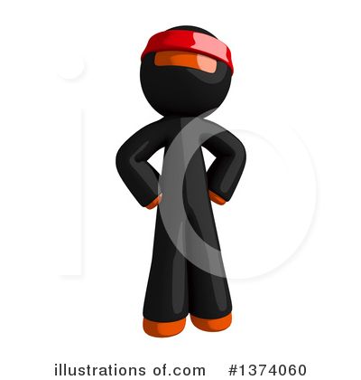 Royalty-Free (RF) Orange Man Ninja Clipart Illustration by Leo Blanchette - Stock Sample #1374060