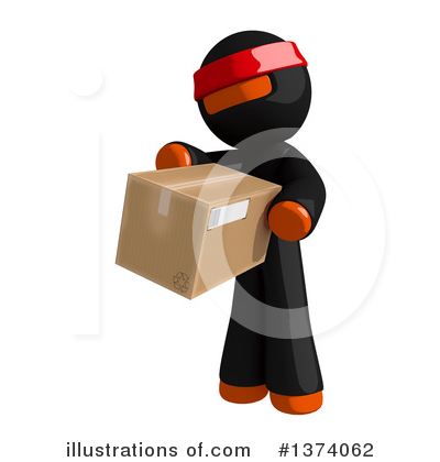 Royalty-Free (RF) Orange Man Ninja Clipart Illustration by Leo Blanchette - Stock Sample #1374062
