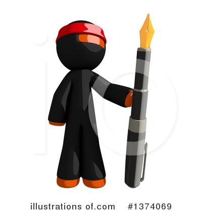Royalty-Free (RF) Orange Man Ninja Clipart Illustration by Leo Blanchette - Stock Sample #1374069