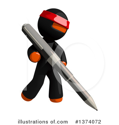Royalty-Free (RF) Orange Man Ninja Clipart Illustration by Leo Blanchette - Stock Sample #1374072