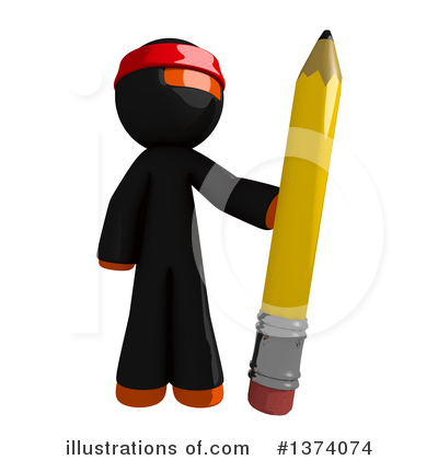 Royalty-Free (RF) Orange Man Ninja Clipart Illustration by Leo Blanchette - Stock Sample #1374074