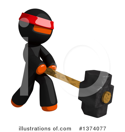 Royalty-Free (RF) Orange Man Ninja Clipart Illustration by Leo Blanchette - Stock Sample #1374077