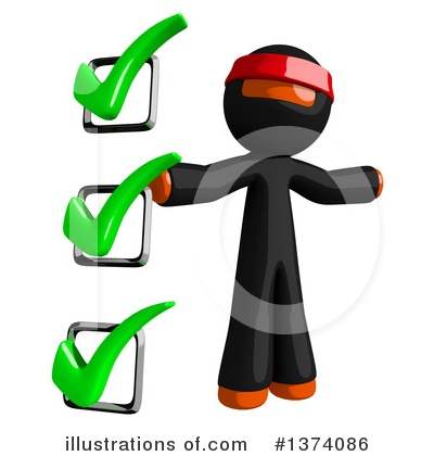 Royalty-Free (RF) Orange Man Ninja Clipart Illustration by Leo Blanchette - Stock Sample #1374086