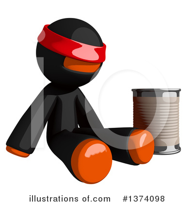 Orange Man Ninja Clipart #1374098 by Leo Blanchette