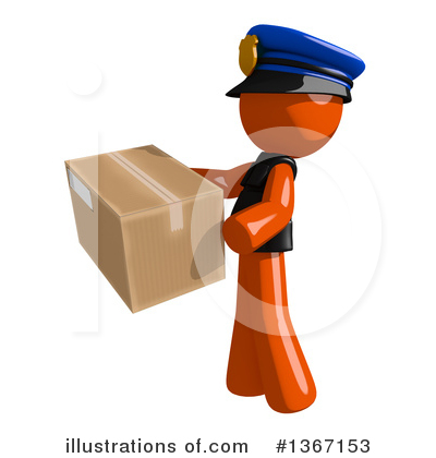 Royalty-Free (RF) Orange Police Officer Clipart Illustration by Leo Blanchette - Stock Sample #1367153
