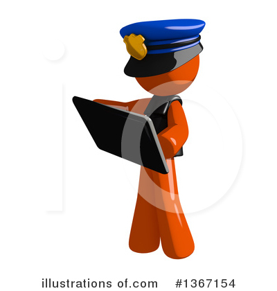 Royalty-Free (RF) Orange Police Officer Clipart Illustration by Leo Blanchette - Stock Sample #1367154