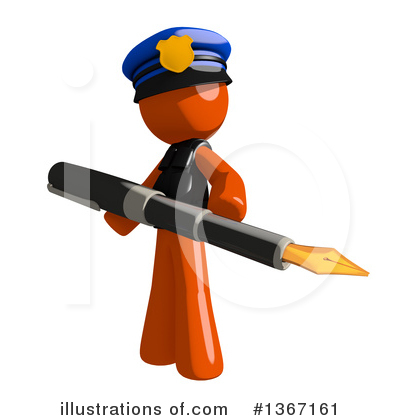 Royalty-Free (RF) Orange Police Officer Clipart Illustration by Leo Blanchette - Stock Sample #1367161