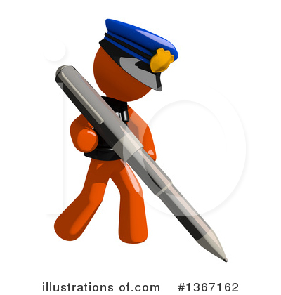 Royalty-Free (RF) Orange Police Officer Clipart Illustration by Leo Blanchette - Stock Sample #1367162