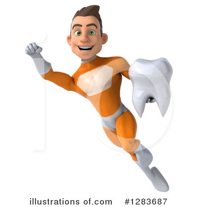 Royalty-Free (RF) Orange Super Hero Clipart Illustration by Julos - Stock Sample #1283687