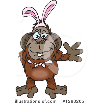 Royalty-Free (RF) Orangutan Clipart Illustration by Dennis Holmes Designs - Stock Sample #1283205