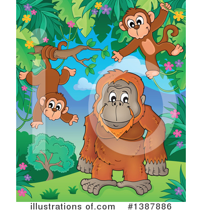 Monkeys Clipart #1387886 by visekart