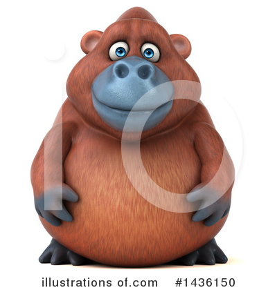 Royalty-Free (RF) Orangutan Clipart Illustration by Julos - Stock Sample #1436150
