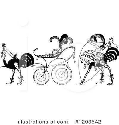 Royalty-Free (RF) Ostrich Clipart Illustration by Prawny Vintage - Stock Sample #1203542