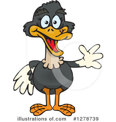 Royalty-Free (RF) Ostrich Clipart Illustration by Dennis Holmes Designs - Stock Sample #1278739