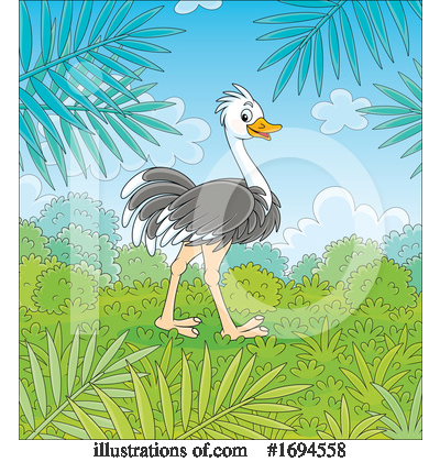 Royalty-Free (RF) Ostrich Clipart Illustration by Alex Bannykh - Stock Sample #1694558