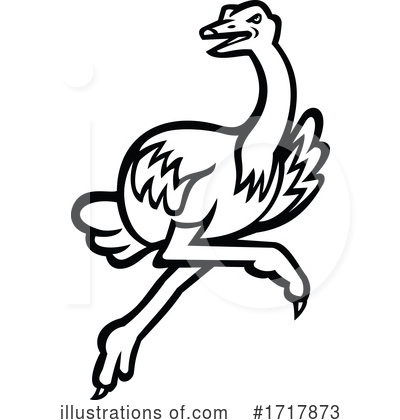 Royalty-Free (RF) Ostrich Clipart Illustration by patrimonio - Stock Sample #1717873