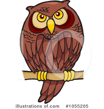 Royalty-Free (RF) Owl Clipart Illustration by Any Vector - Stock Sample #1055205