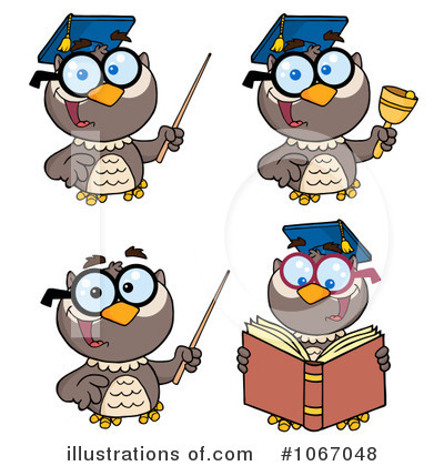 Royalty-Free (RF) Owl Clipart Illustration by Hit Toon - Stock Sample #1067048
