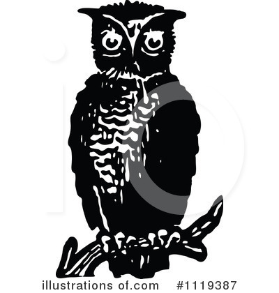 Royalty-Free (RF) Owl Clipart Illustration by Prawny Vintage - Stock Sample #1119387
