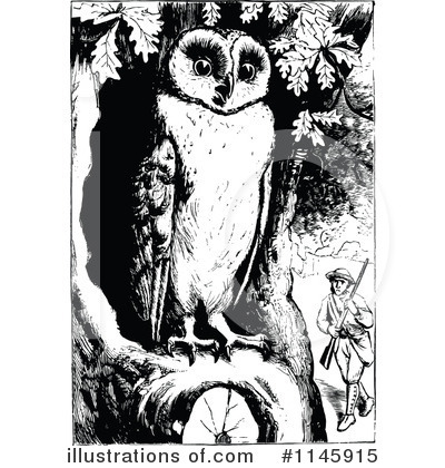 Royalty-Free (RF) Owl Clipart Illustration by Prawny Vintage - Stock Sample #1145915