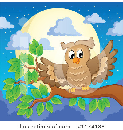 Royalty-Free (RF) Owl Clipart Illustration by visekart - Stock Sample #1174188