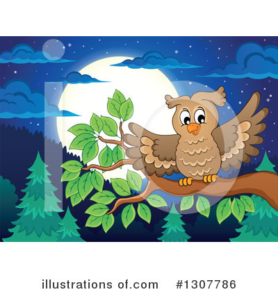 Royalty-Free (RF) Owl Clipart Illustration by visekart - Stock Sample #1307786