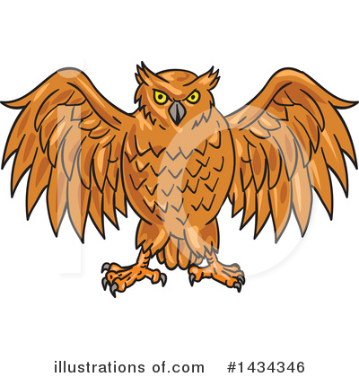 Royalty-Free (RF) Owl Clipart Illustration by patrimonio - Stock Sample #1434346
