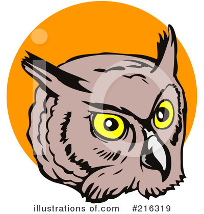 Royalty-Free (RF) Owl Clipart Illustration by patrimonio - Stock Sample #216319