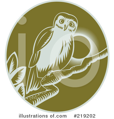 Royalty-Free (RF) Owl Clipart Illustration by patrimonio - Stock Sample #219202
