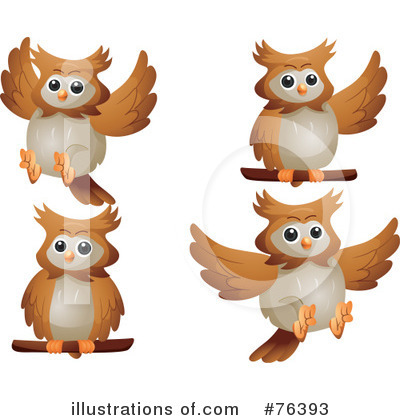 Royalty-Free (RF) Owl Clipart Illustration by BNP Design Studio - Stock Sample #76393