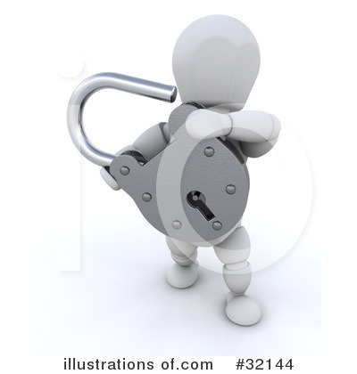 Royalty-Free (RF) Padlock Clipart Illustration by KJ Pargeter - Stock Sample #32144