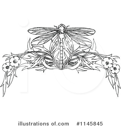 Dragonfly Clipart #1145845 by Prawny Vintage