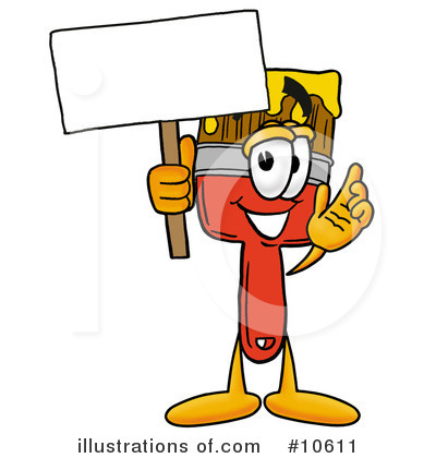 Royalty-Free (RF) Paint Brush Clipart Illustration by Mascot Junction - Stock Sample #10611
