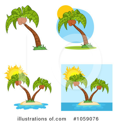 Royalty-Free (RF) Palm Tree Clipart Illustration by Hit Toon - Stock Sample #1059076