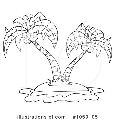 Royalty-Free (RF) Palm Tree Clipart Illustration by Hit Toon - Stock Sample #1059105