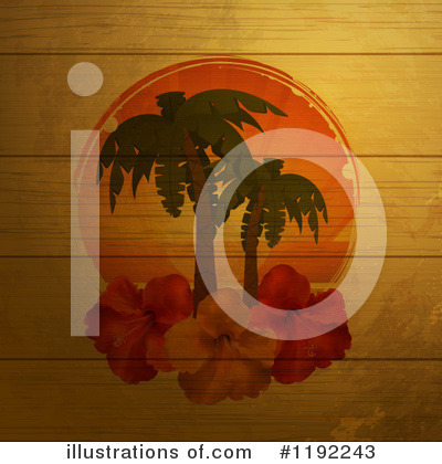 Tropical Sunset Clipart #1192243 by elaineitalia