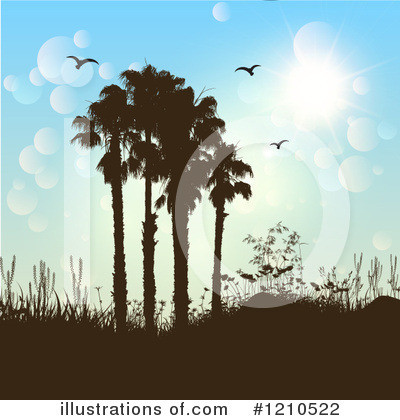 Royalty-Free (RF) Palm Trees Clipart Illustration by KJ Pargeter - Stock Sample #1210522