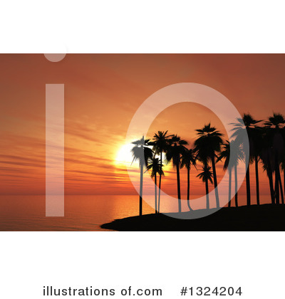 Tropical Beach Clipart #1324204 by KJ Pargeter
