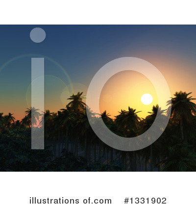 Royalty-Free (RF) Palm Trees Clipart Illustration by KJ Pargeter - Stock Sample #1331902