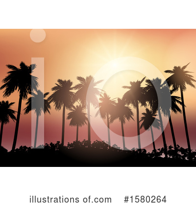 Royalty-Free (RF) Palm Trees Clipart Illustration by KJ Pargeter - Stock Sample #1580264