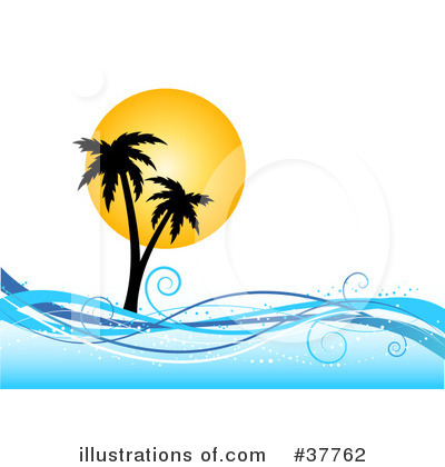 Royalty-Free (RF) Palm Trees Clipart Illustration by KJ Pargeter - Stock Sample #37762